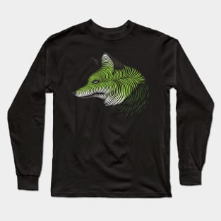 Wolf line lovely blend drawing cute cool colorful Long Sleeve T-Shirt